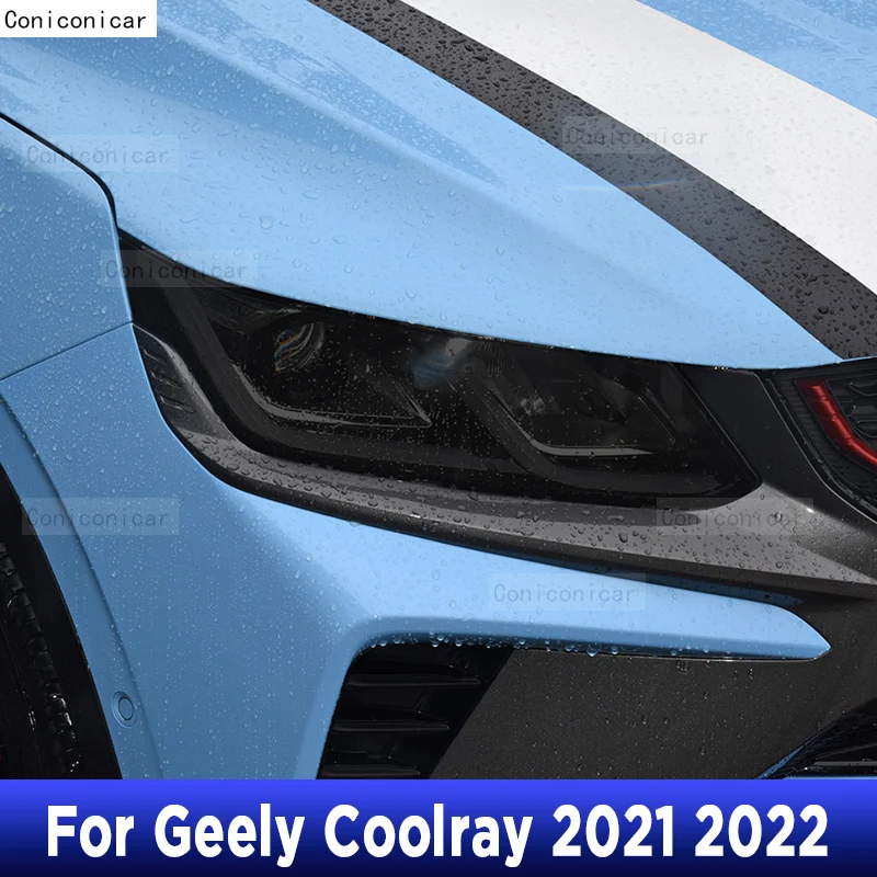 2 Pcs For Geely Coolray Escape SX11 2022 Car Headlight Tint Black Protective Film Protection Transparent TPU Sticker Accessories