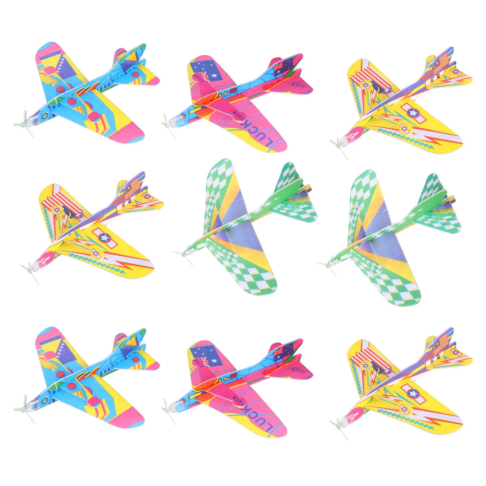 

12Pcs Foam Airplane Flying Gliders Lightweight Hand Throwing Plane Set for Kids Outdoor Entertainment Stress Relief Perfect Gift