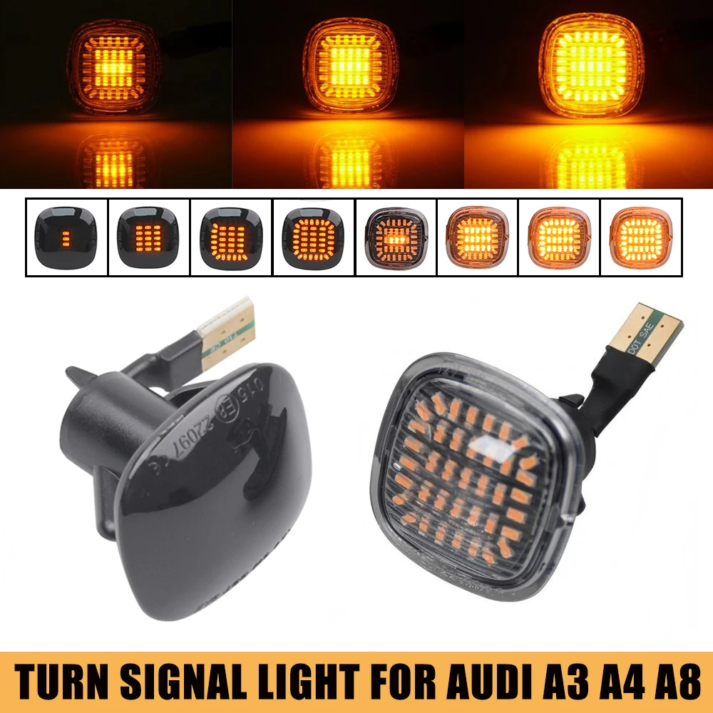 Dynamic LED Side Marker Turn Signal Repeater Light for AUDI A3 A4 A8 SKODA Octavia Roomster Rapid Fabia SEAT Cordoba Ibiza Leon