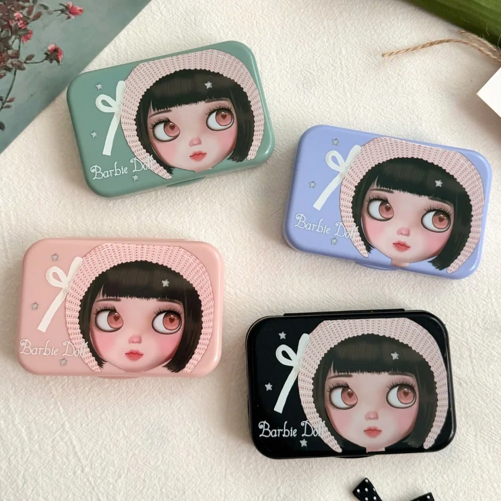 Cute Cartoon Minimalist Contact Lens Case Portable Travel Lens Care Kit Compact Colored Contact Lens Case for Women Girls