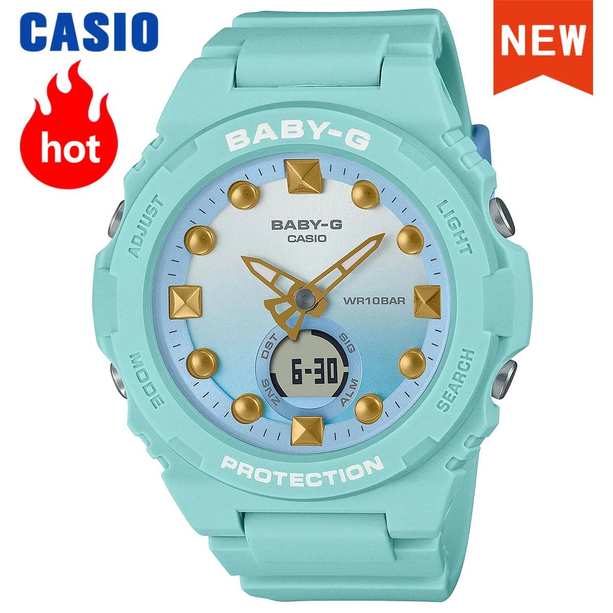 Casio-reloj electrónico multifunción para mujer, cronógrafo deportivo resistente al agua, BGA-320, modelos nuevos, 2023