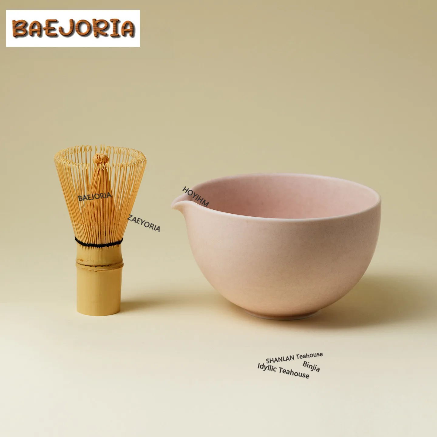 BAEJORIA Kiln Fambe Tea Set Complete Set Japanese Matcha Set Kit Matcha Cup Bamboo Tranditional Tea Sets Kitchen Bar Supplies