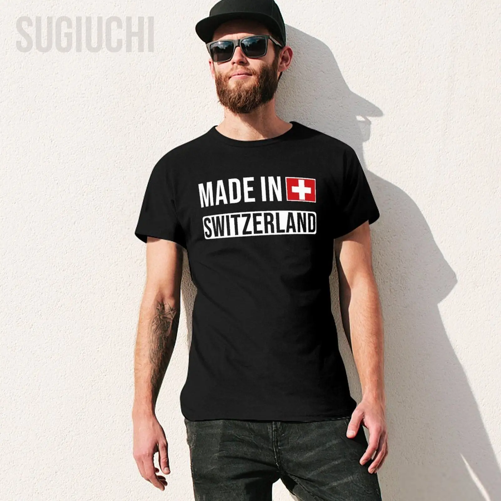 Men Made In Switzerland Swiss Tshirt Tees O-neck T Shirts Women Boys 100% Cotton T-Shirt
