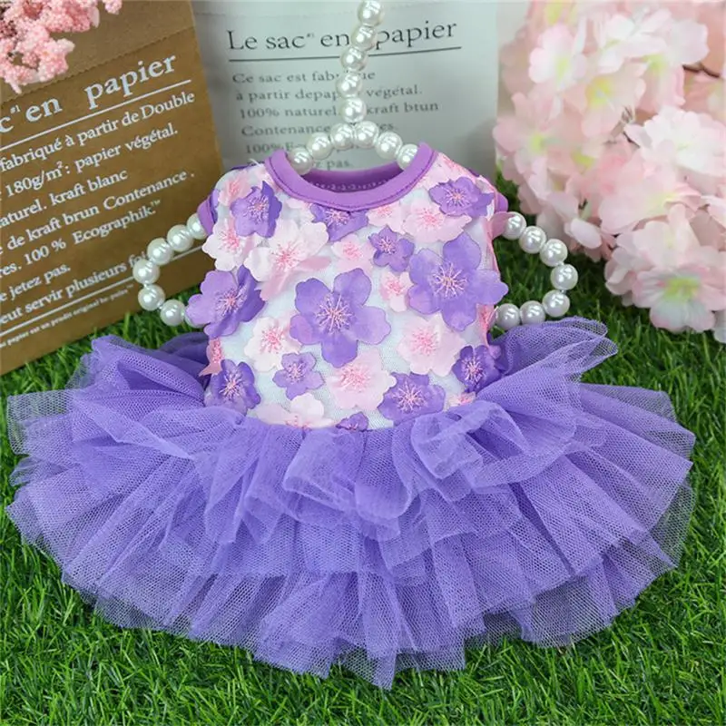 Pets Skirt Comfortable Multi-size Optional Chiffon Pets Summer Dresses Dog Princess Dresses Beauty Cute Washable Dog Accessories