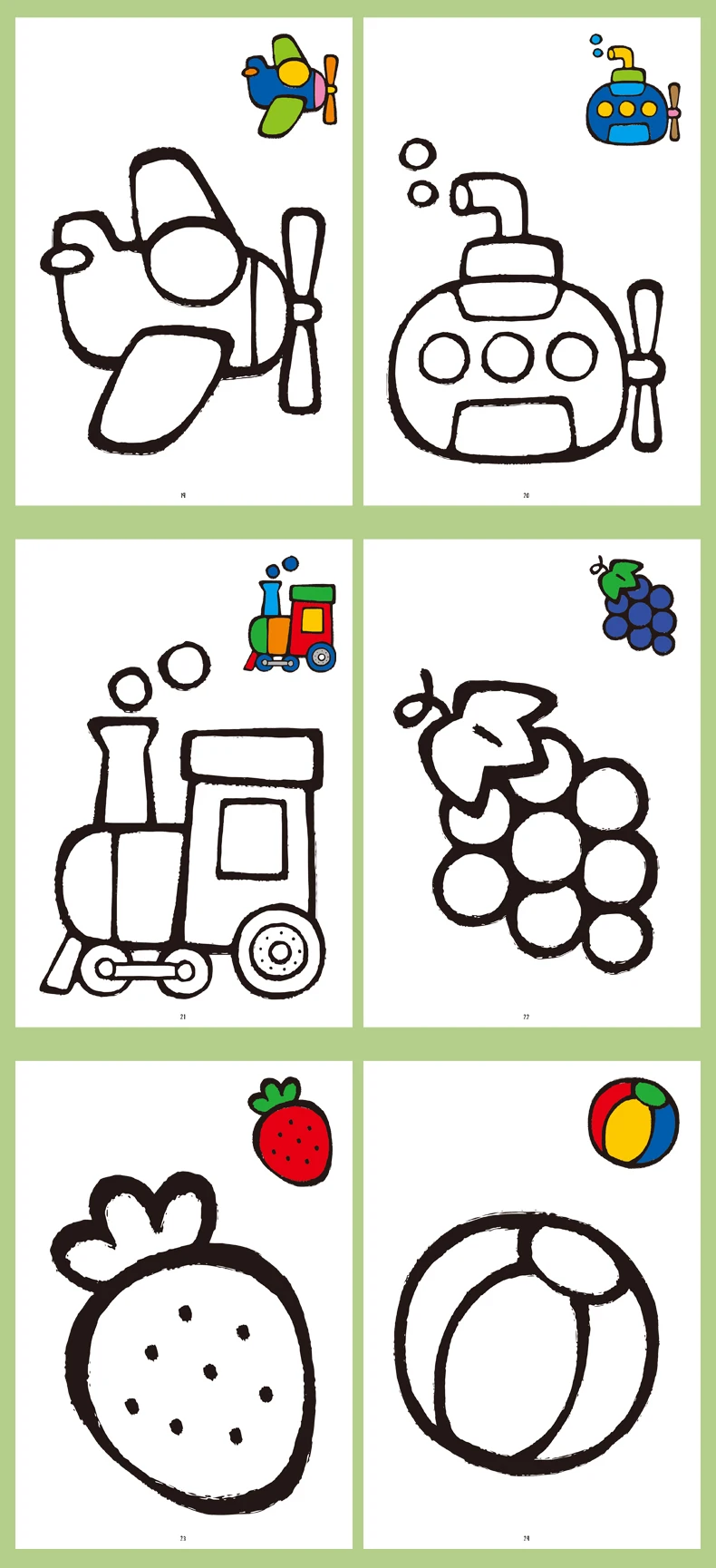 32 Seiten lustiger Zeichnungen, Malbuch für Kinder, 32 Muster, Tierfrucht, Transport, Meerestier-Thema, Aufklärungsbuch – Detail 4
