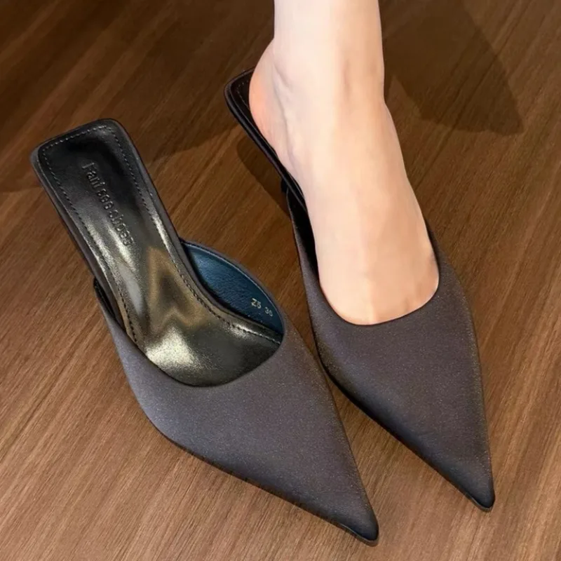 شباشب نسائية ربيعية جديدة مثيرة موديل 2025 بمقدمة مدببة ومصممة للمشي في الهواء الطلق شباشب مريحة بفم ضحل مقاس كبير #2