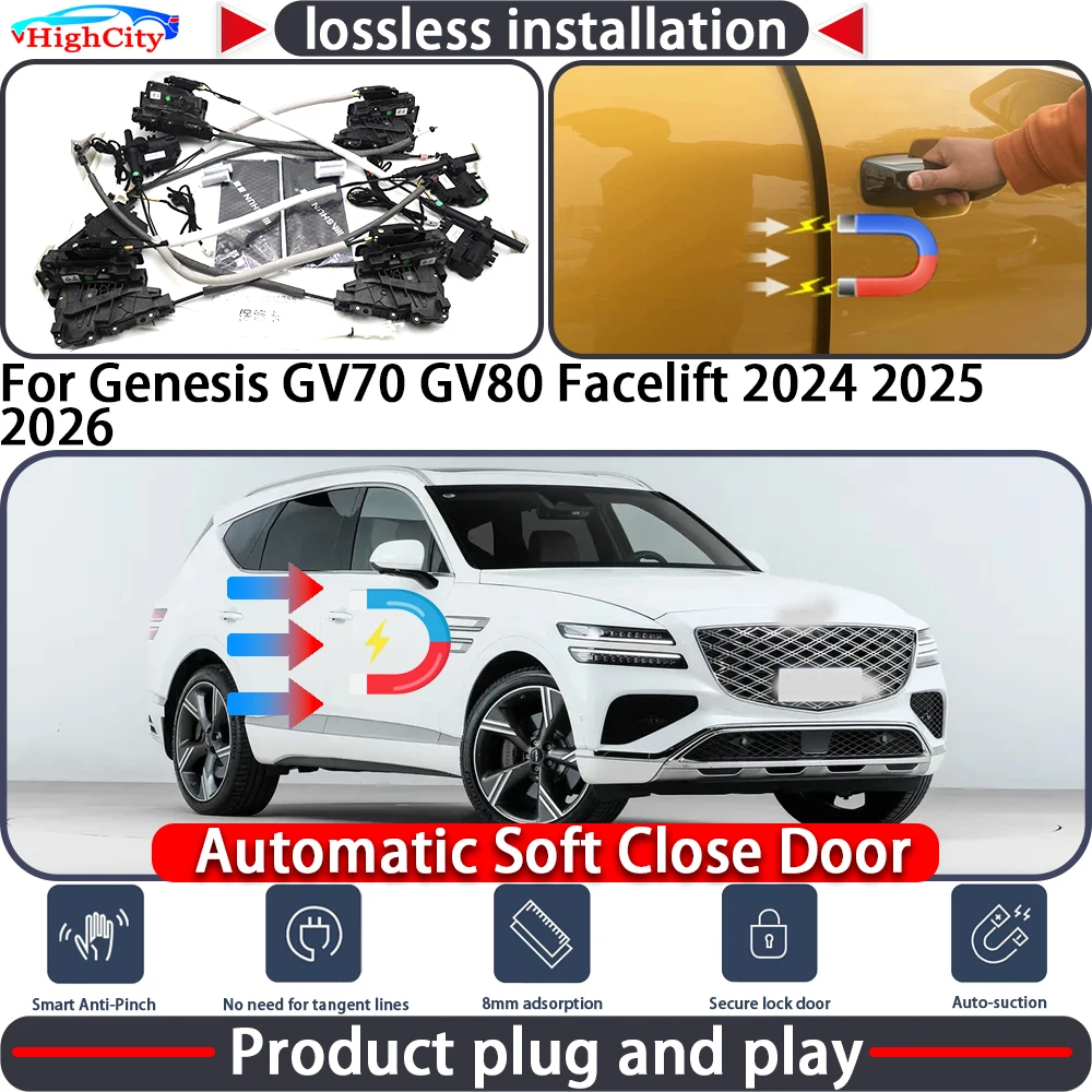 

Электрический привод замка двери для Genesis GV70 GV80 Facelift 2024 2025 2026: система плавного закрывания и автоматического открывания дверей