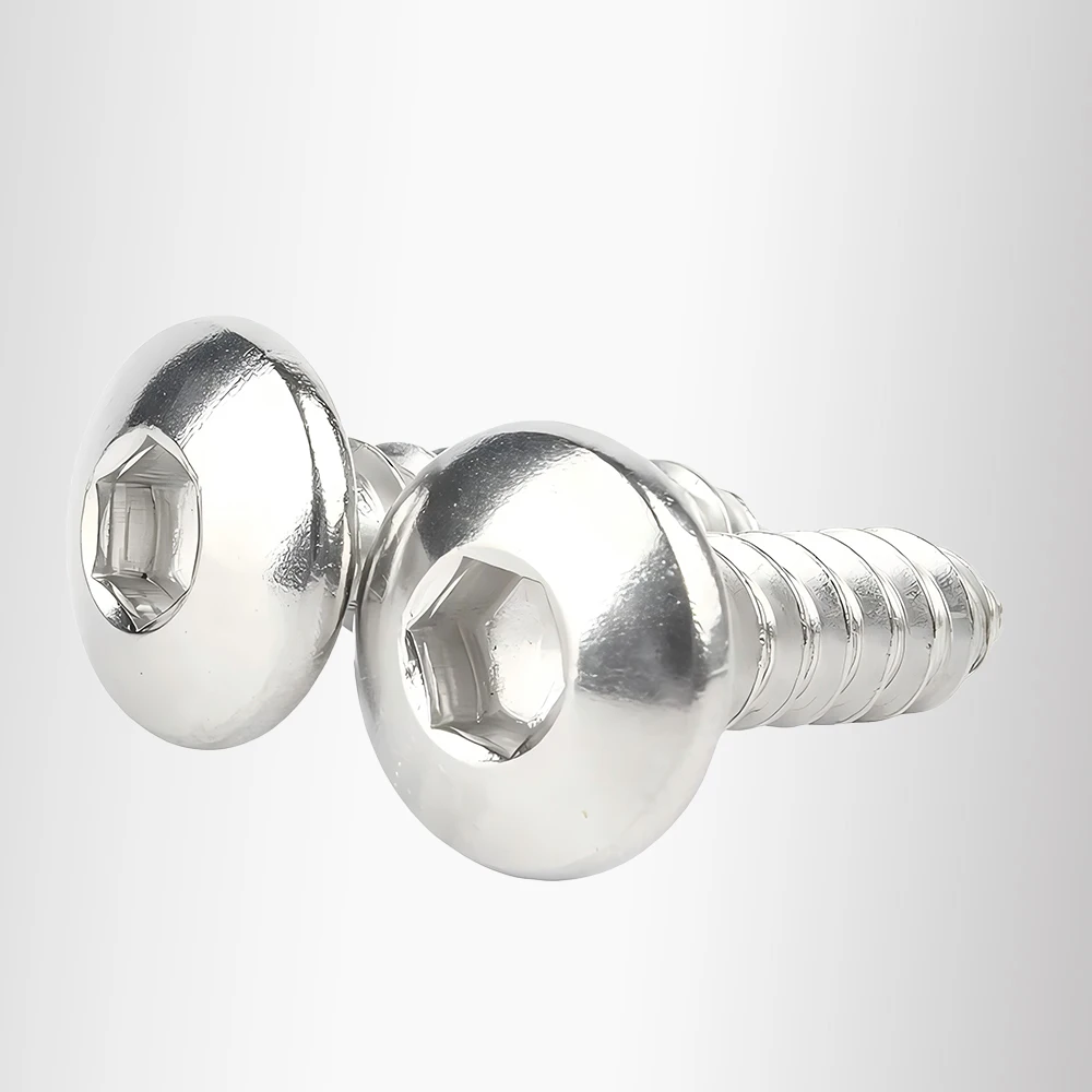 HOWSHENG Hex Hexagon Socket Button Head Self Tapping Screw M2 M2.6 M3 M4 M5 M6 Stainless Steel Allen Round Head Wood Screw
