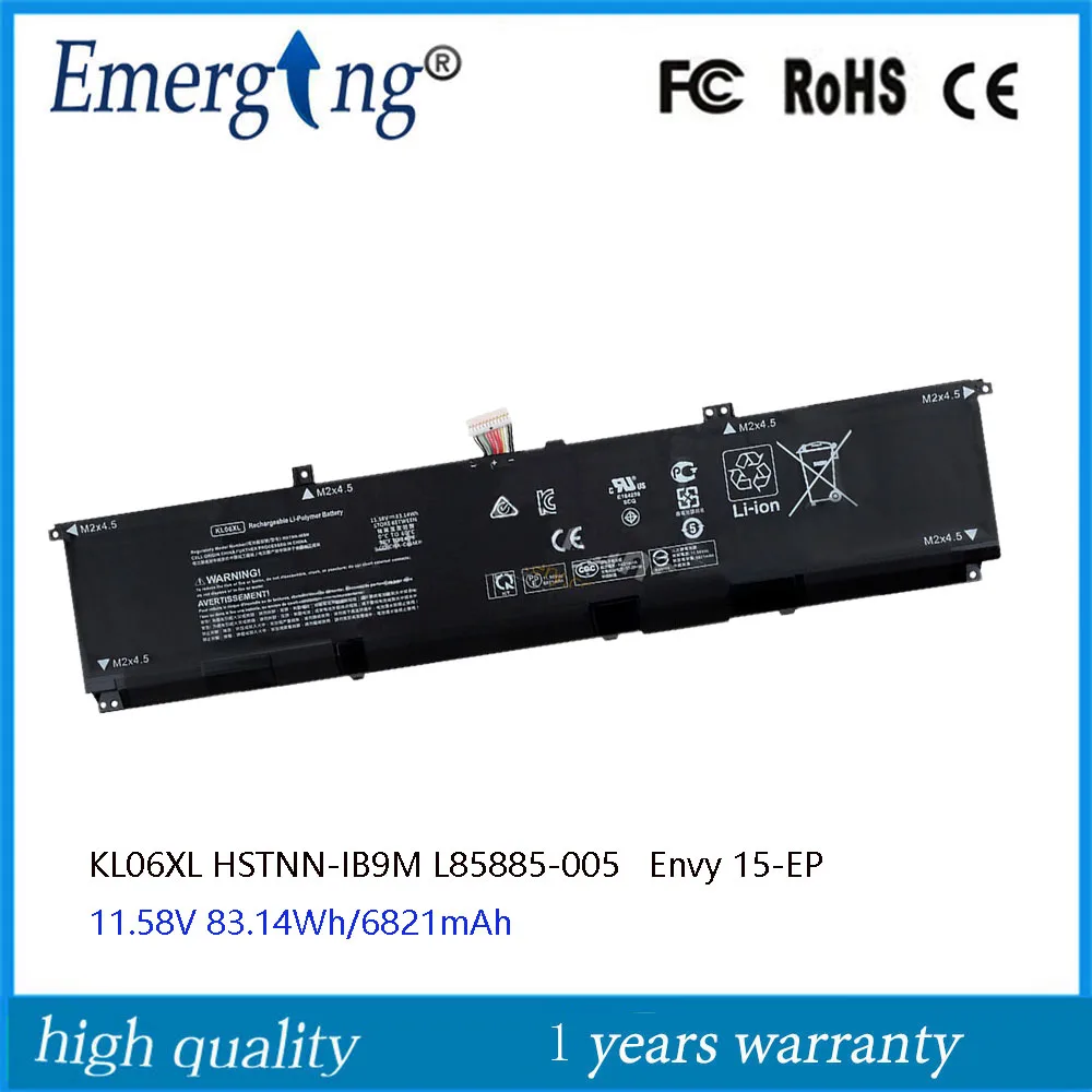 

11,58 V WH KL06XL Аккумулятор для ноутбука HP Envy 15-EP HSTNN-IB9M L85885-005