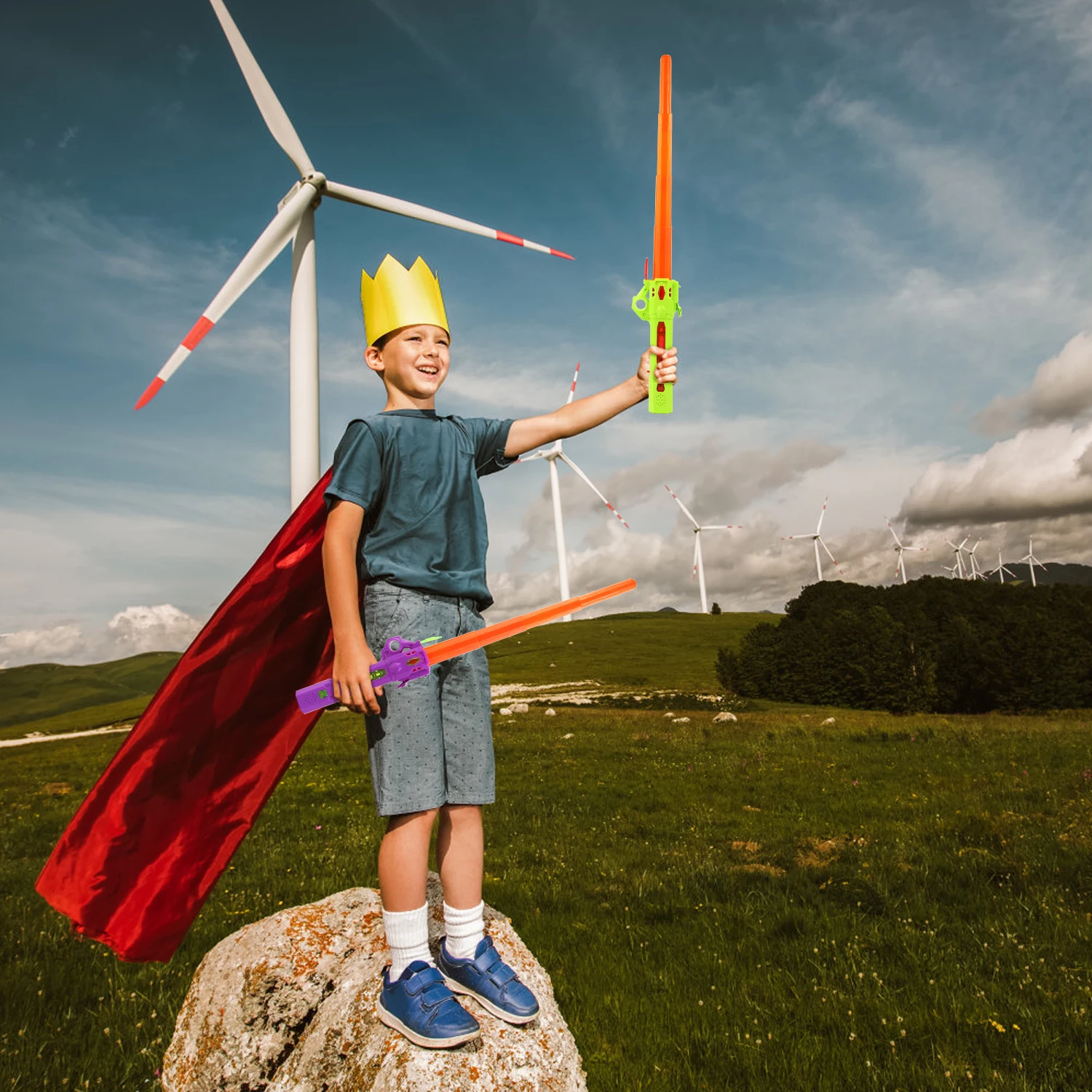 Sable de luz retráctil 2 en 1, espada láser giratoria de dedo con luz para más de 3 niños, espada láser de juguete para fiestas, espadas brillantes