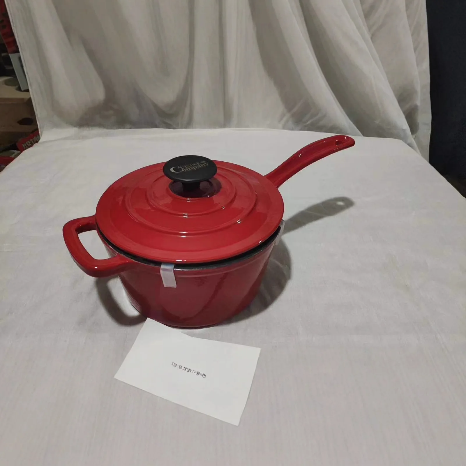 Cast iron mini enamel pot small milk pot thickened saucepan baby baby complementary food hot milk red household