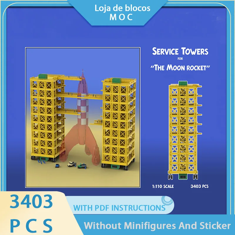 New MOC Building Blocks Model Dingding Rocket Launch Tower Technology Modular Festival Gift Toy DIY Set