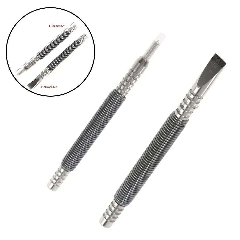 

Hammerless Nail Set Tool Spring Tool High Carbon Steel Double Ended Prick and Center Punch Portable and Small Size