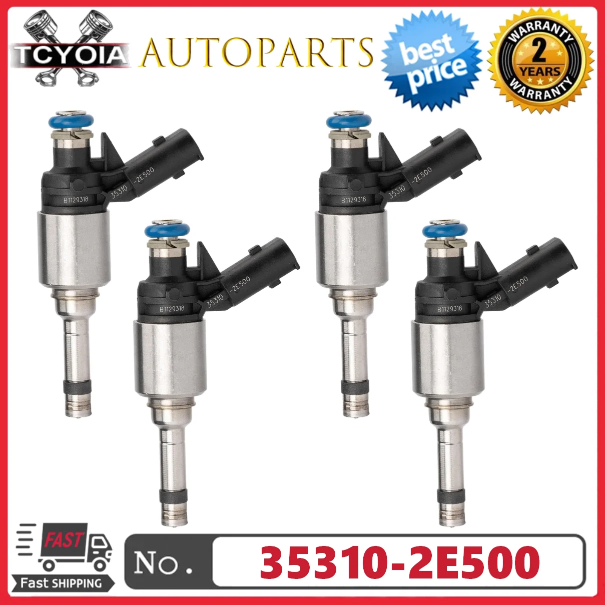 

4pcs/lot Fuel Injector 35310-2E500 0261500094 For 2014-2016 Kia Forte Soul Hyundai Elantra Tucson 2.0L L4
