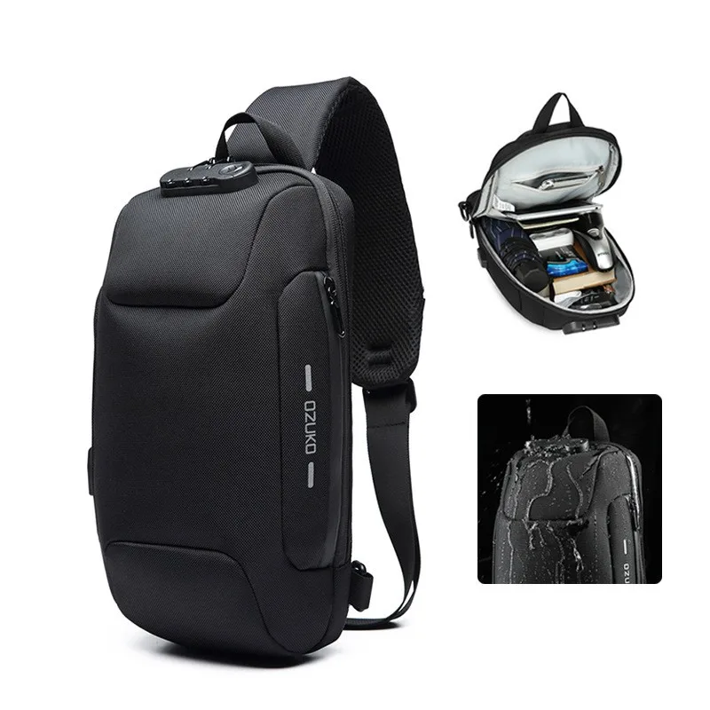 

Multifunction Crossbody Bag for Men Chest Bag Anti-theft Shoulder Messenger Bags Male Waterproof Short Trip Pack Sling Bag New