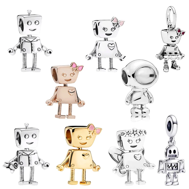 2026 رائجة البيع روبوت سلسلة خرز تميمة روبوت عقد الزهور فراشة أجنحة روبوت صالح الأصلي أساور DIY بها بنفسك النساء المجوهرات هدية #1