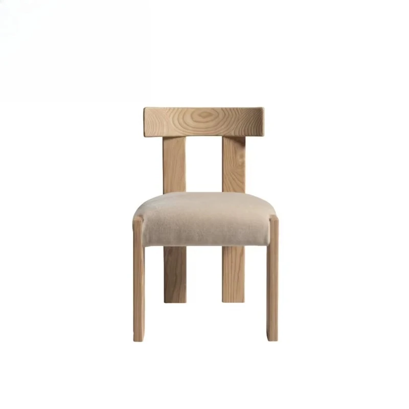 

Modern Minimalist Hotel Cafe Restaurant Dining Chairs Villa Livling Room Wooden Frame Velvet Lounge Chair Nordic Furniture