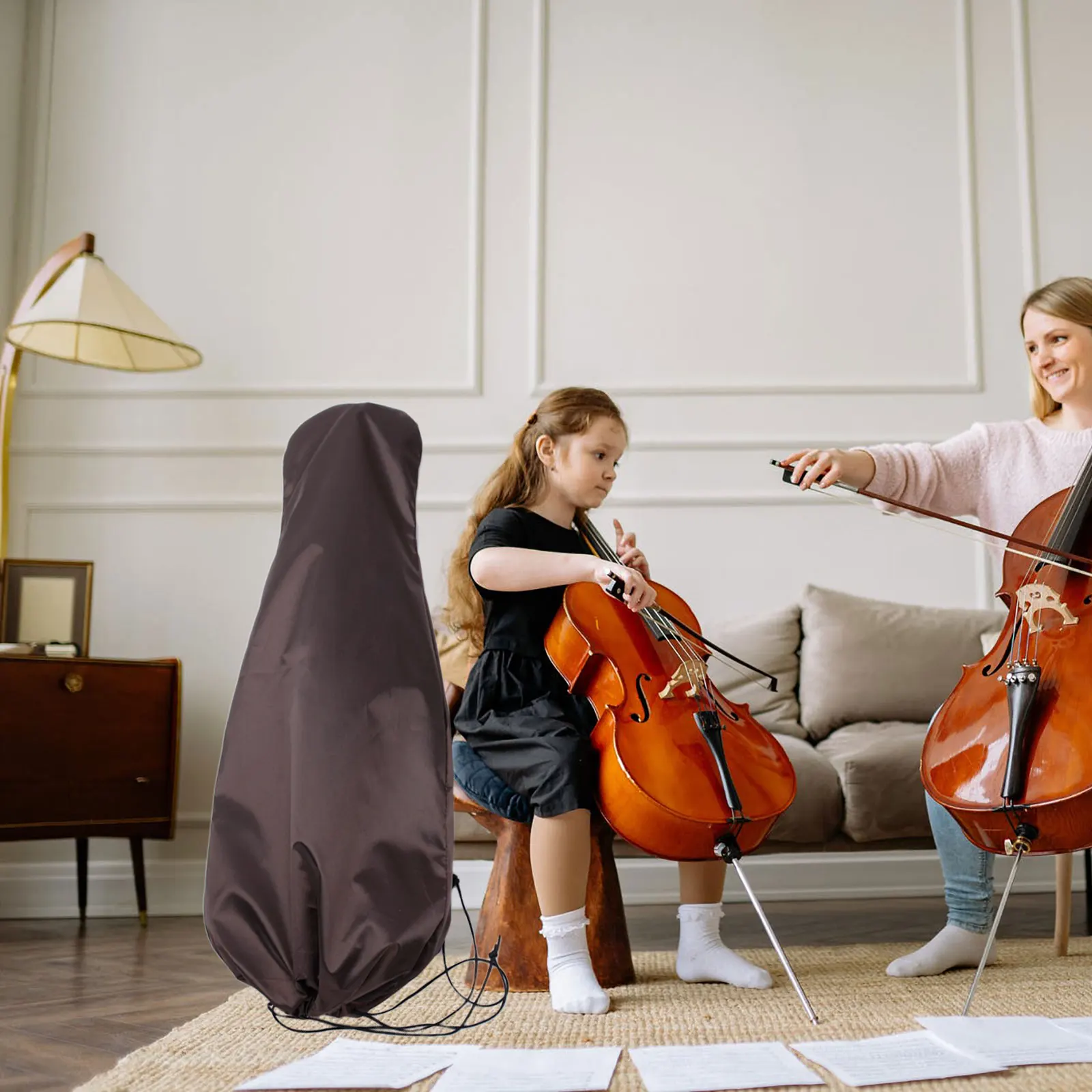 

Cello Violin Suit Useful Cover Accessories Durable for Instrument Travel Bags Silk