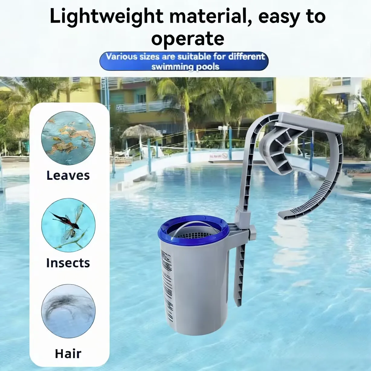

Swimming Pool Surface Skimmer Wall Mount Cleaner for Swim Pool Care Cleaning Basket