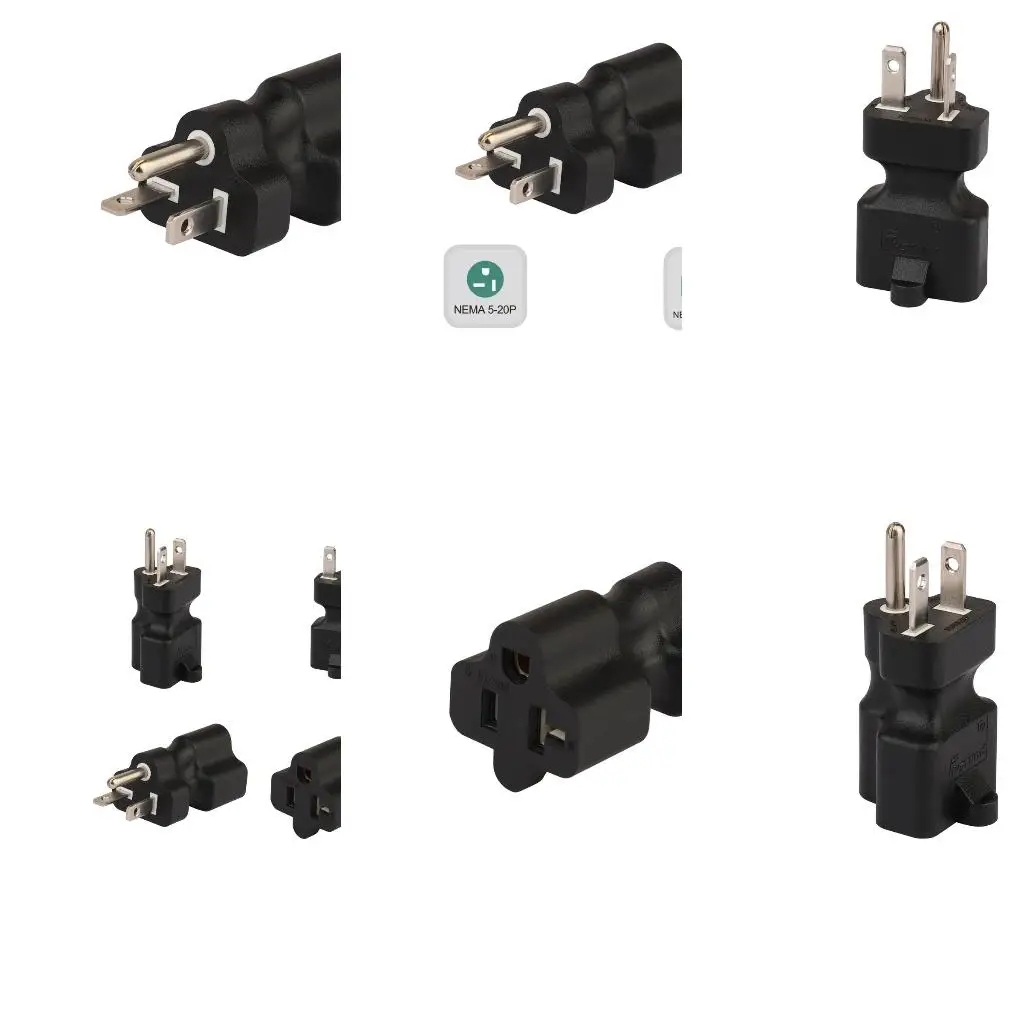 3Pin Nema 5-20P Socket Converter Computer Power Cable Adapter to Nema 5-15