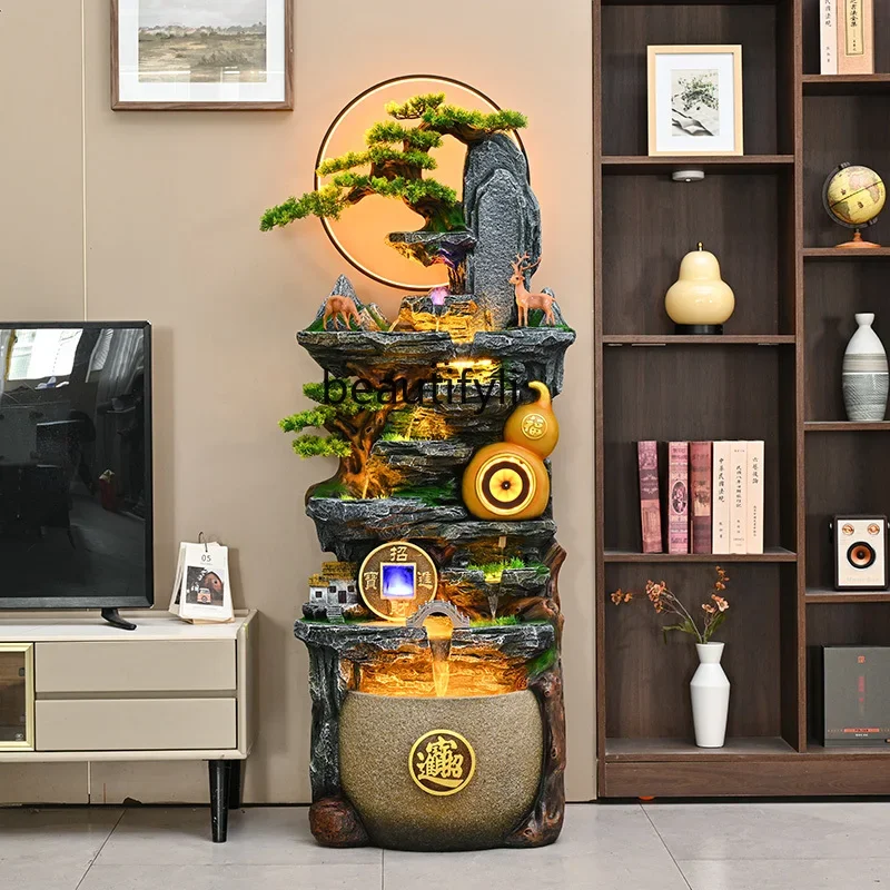 

D80 Ornament circulating water landing feng shui wheel store lucky living room decoration rockery water feature housewarming ope
