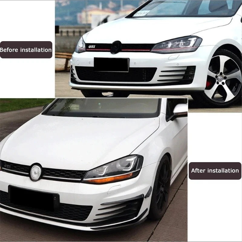 Car Front Bumper Air Knife For VW Golf MK7 GTI 2013-2016 Foglight Grille Side Wind Knife Splitter Auto Body Kits Car Accessories