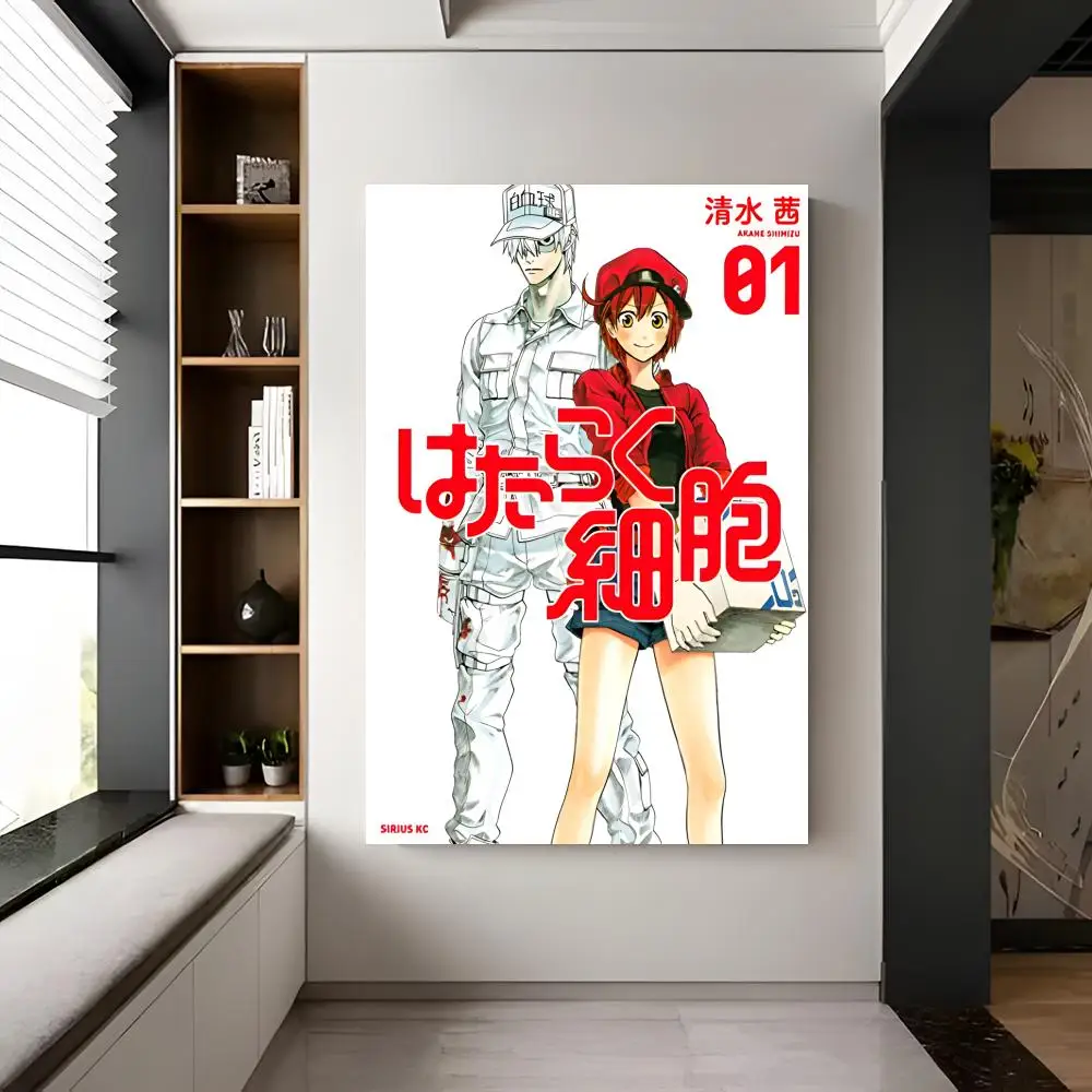 Anime Educational Cells At Work! Poster Modern Wall Decor Collection for Home Design