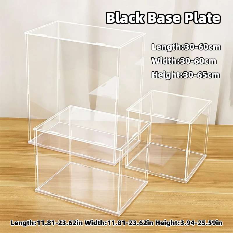Assembled Clear Acrylic Display Case Box Dust Cover Stand Storage for Figurine Blind Box Doll Trendy Toys L30-60 W30-60 H10-65cm