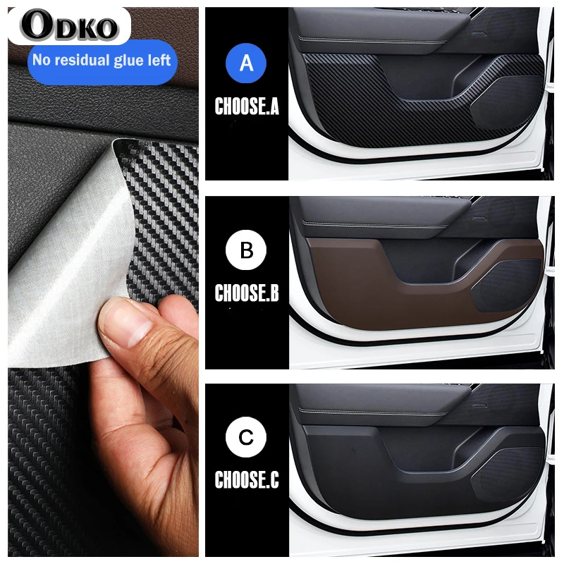 For Changan Unik Uni k 2021 2022 2023 2024 Carbon Fiber Pattern Door Anti Kick Pad Is Anti Stepping Wear Resistant And Easy