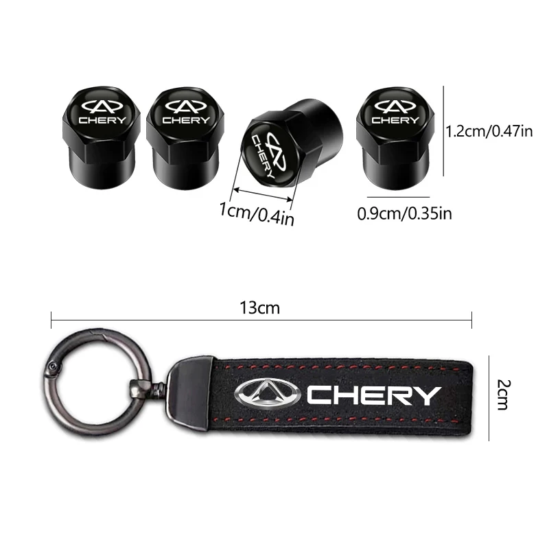 شيري سيارة الإطارات عجلة صمام قبعات غطاء سيارة مفتاح سلسلة حلقة المفاتيح لشيري أومودا تيجو برو فولوين أريزو QQ 5x X1 T11 Gx EQ7 E3