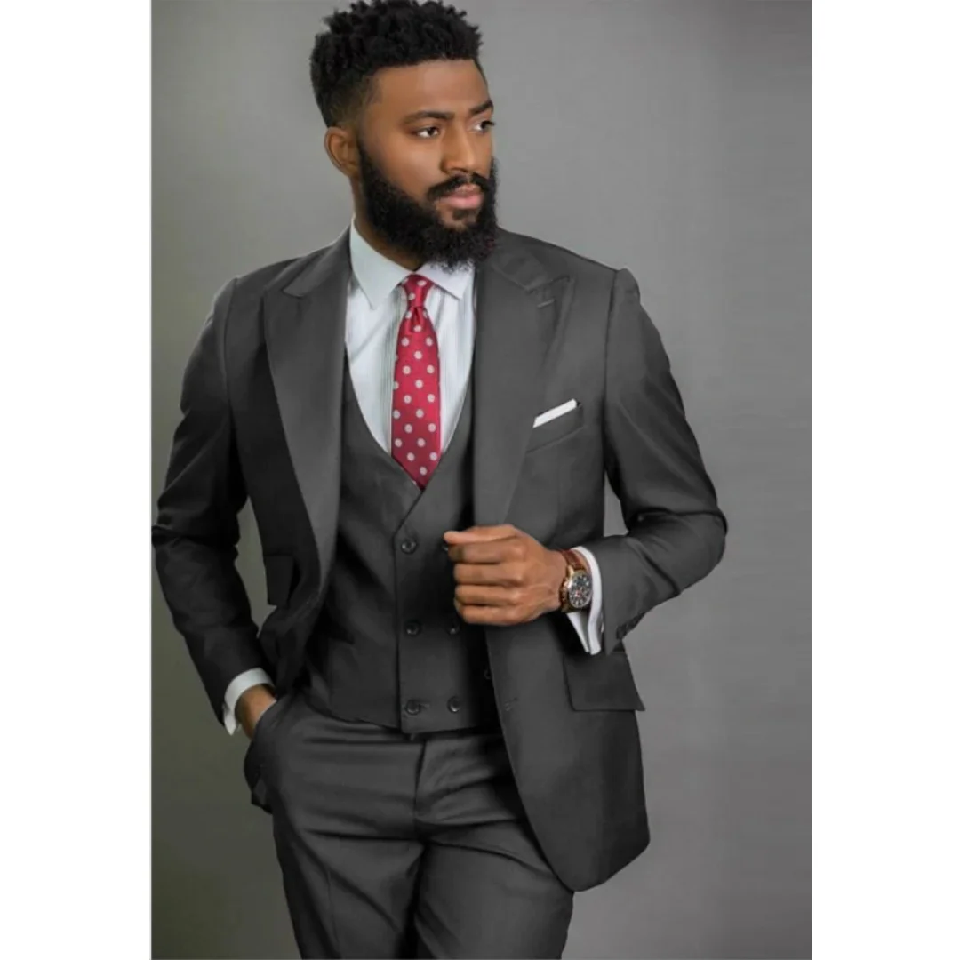 New fashion Costume Slim Fit Business Men Suits Slim Fit Formal Groom Tuxedos for Wedding Suits Jacket Pant Vest 3 Pieces