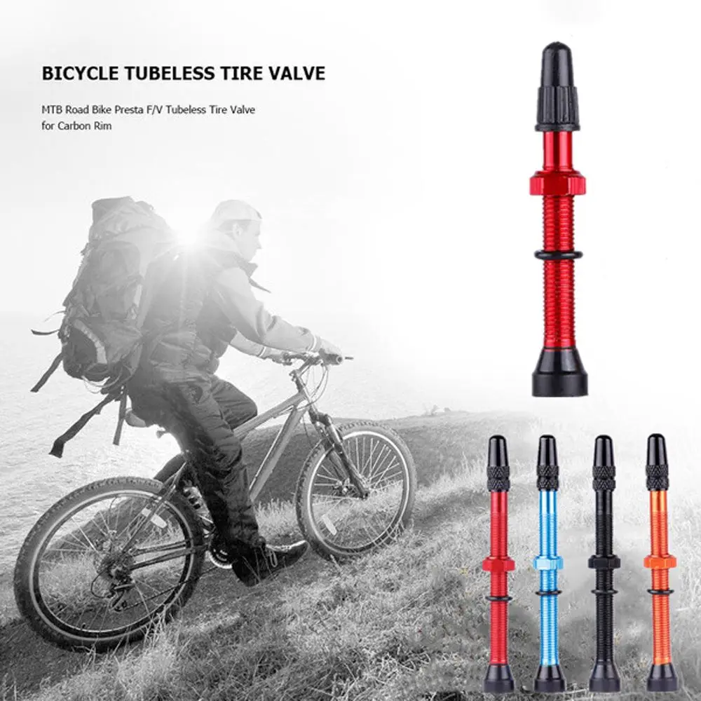 48mm Bike Parts Ultra-light Aluminum Alloy Stem Brass Presta Valve MTB Bicycle Tubeless Tire Extender Valves