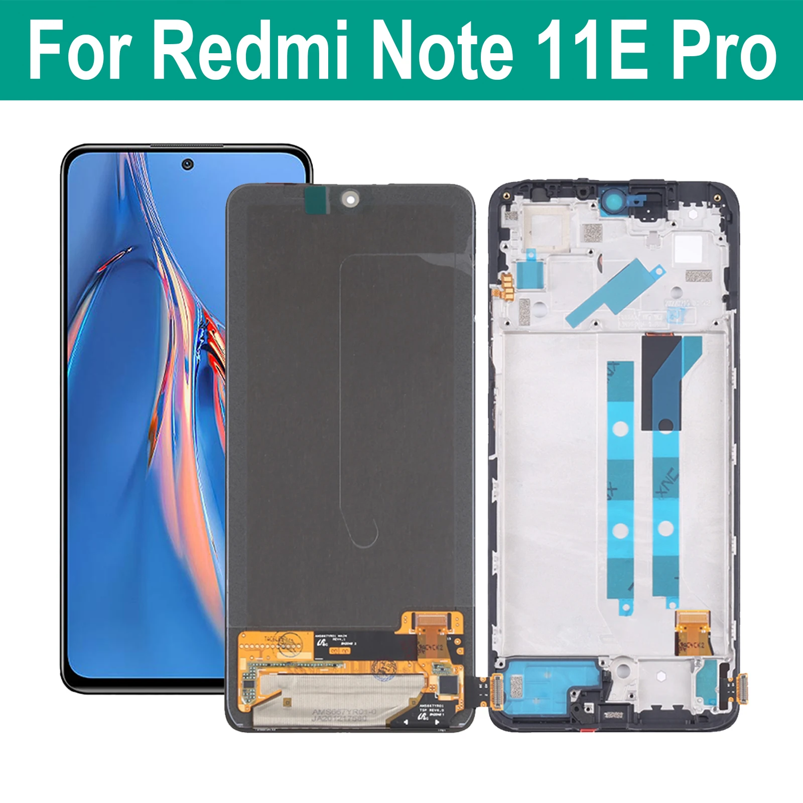 AMOLED For Xiaomi Redmi Note 11E Pro LCD Display Touch Screen Digitizer Assembly