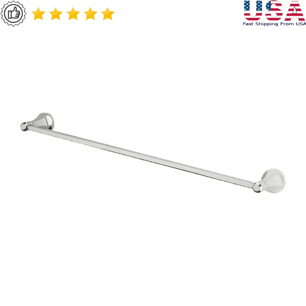 

24-дюймовый хромированный вешалка для полотенец Премиум-металлическая конструкция Скрытая винтовая установка Прочный светильник для ванной комнаты Классический современный дизайн