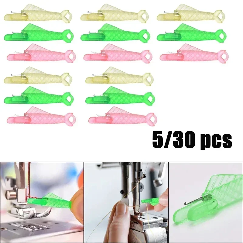 5/10/20/30PCS Type Sewing Automatic Needle Inserter Quick Wire Loop Needle Threader DIY Sewing Craft Needle Threader Tool