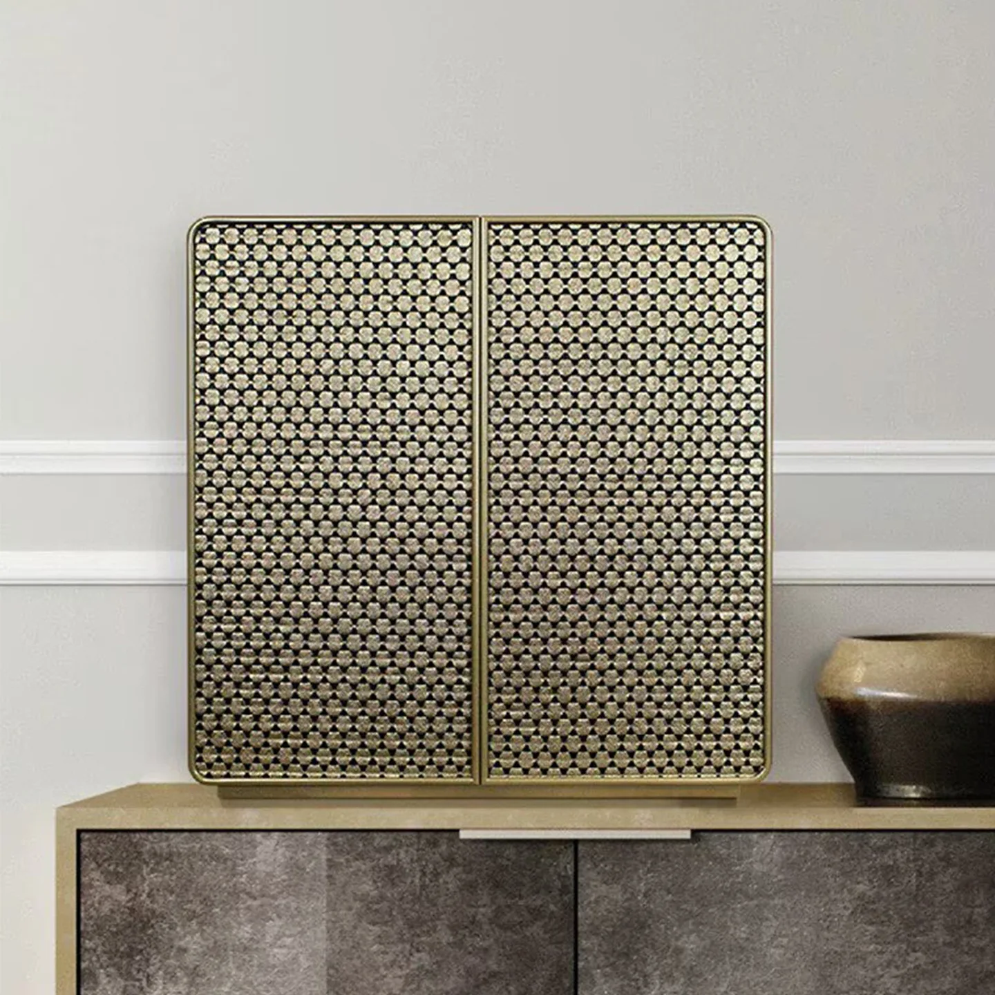 Italian Light Luxury Safe Box, Leather Metal Anti-Theft Jewelry Storage Cabinet for Home Designer Decor