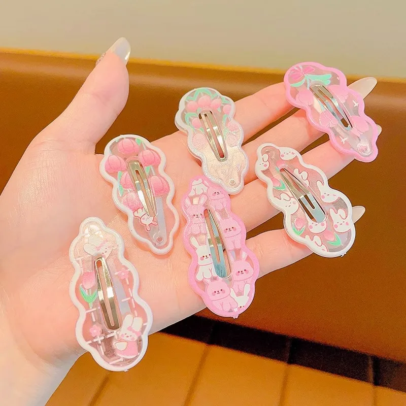 5Pcs/Set Newborn Print Alloy Hair Bow Snap Clips Fabric Plaid Hairpins Girl Kid Headwear Baby Hair Accessories Wholesale
