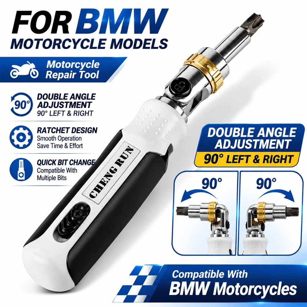 90° Adjustable Ratchet Handle Motorcycle Repair Tool Compatible With BMW R1250GS R1200GS F900R F900XR S1000RR G310GS Accessories