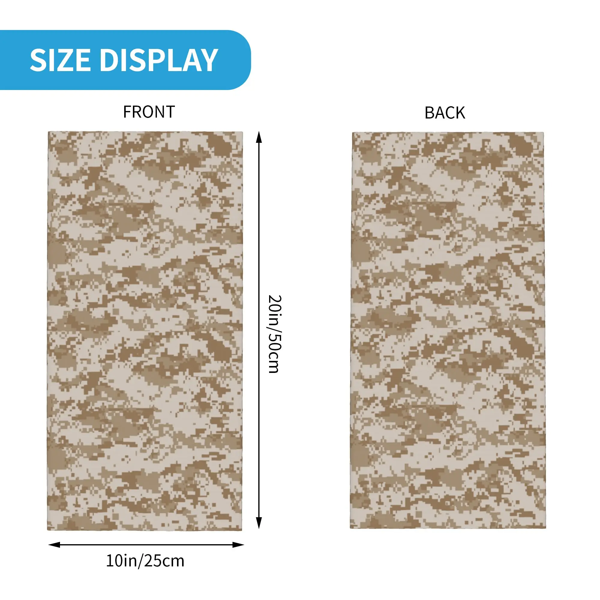 Digital Desert Camo Bandana Winter Neck Warmer Women Windproof Wrap Face Scarf for Ski Military Army Camouflage Gaiter Headband
