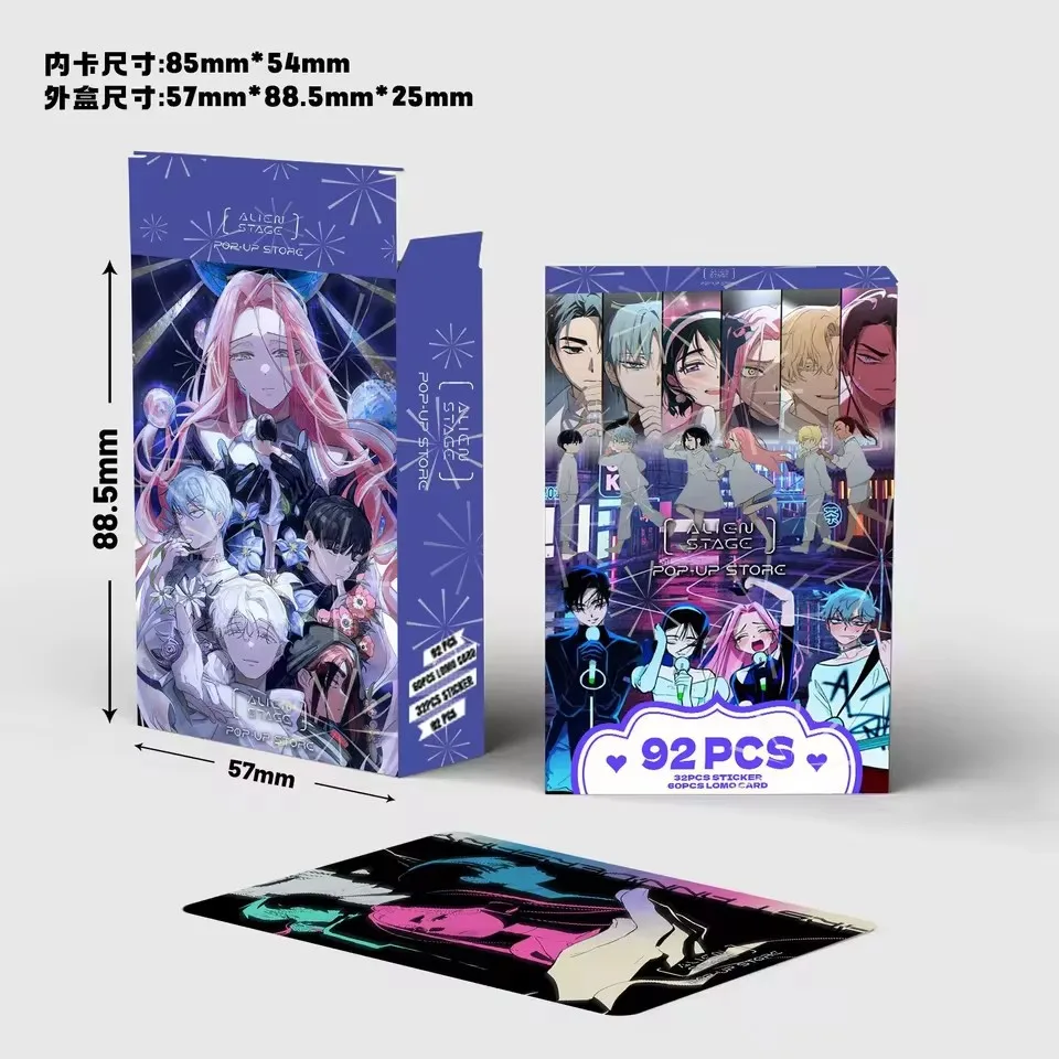 92PCS Korean Manga Alien Stage Photo Cards Set - Luka Hyuna Ivan Collectible LOMO Card With Bonus Stickers