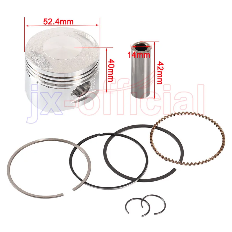 Motorcycle 52.4mm Piston 14mm Pin Piston Set For Lifan 125cc Air/Oil cooling Horizontal engines Dirt Pit Bike ATV Quad Parts