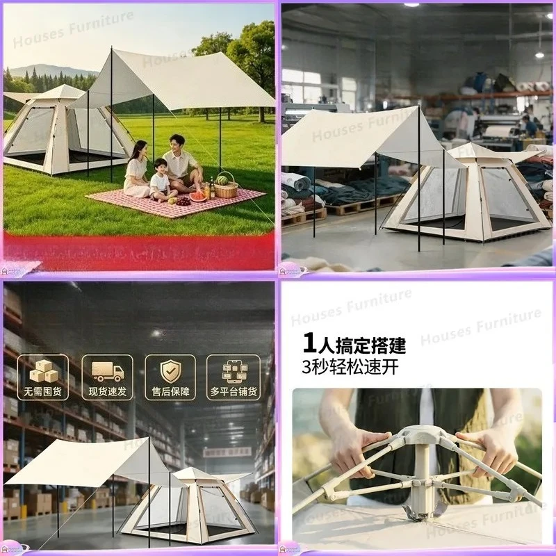 For Automatic Pop Up Tent Outdoor Camping Portable Folding Beach Sun Shelter Thickened Rainproof Waterproof Instant Setup