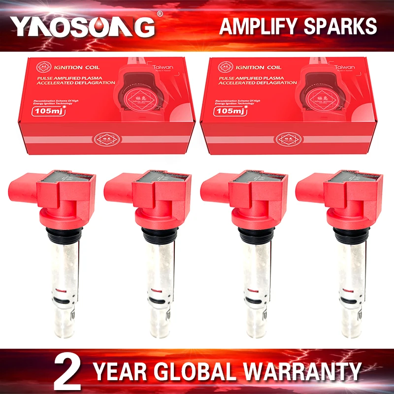 4PCS HIGH ENERGY IGNITION COIL For Volkswagen Tiguan Polo 2013-2016 0986221023 036905715H 036905715A UF691 UF662