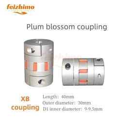 Connector Flexible Coupler XB Coupler Aluminium Plum Flexible Shaft Plum Blossom Coupling D30 L40 Inner Diameter9-9.5mm Coupling