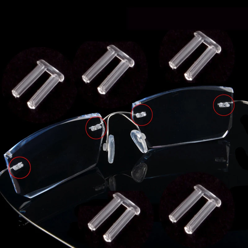 100Pcs 7mm/2.2mm Rimless Glasses Double Rubber Plug Lock Buckle For Prescription Glasses Accessories