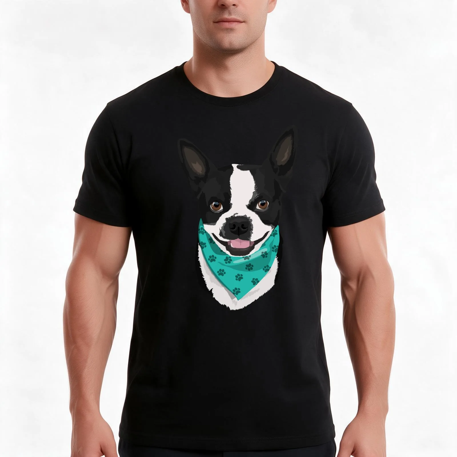 Bella the Boston Terrier T-Shirt Summer Casual Cotton Tee Oversized Streetwear Tops Vintage Graphic Print Unisex Men Women