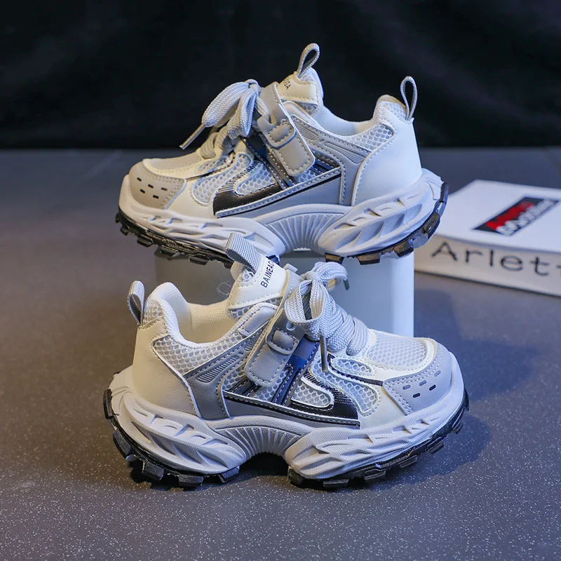 

2026 Spring New KidsThick Soled Sneakers Simple Versatile Girls' Casual Shoes Comfort Breathable Boys' Mesh Shoes Кроссовки