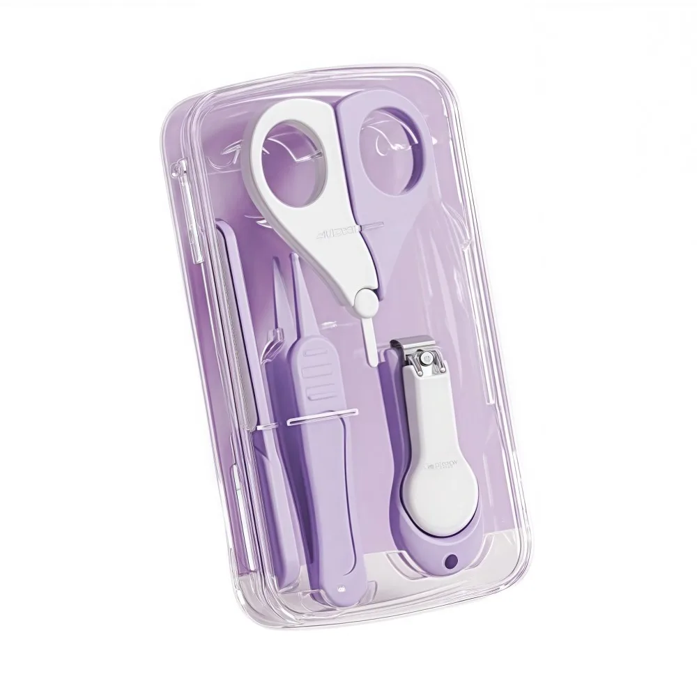 

Набор триммеров для ногтей 4в1, нержавеющая сталь + АБС-пластик, анти-стол, набор для ухода за новорожденными, прочный безопасный материал, набор кусачек для ногтей