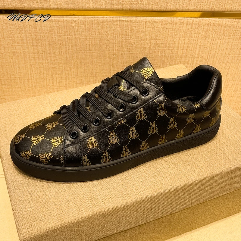 Sneakers Casual Mens Designer Easy Matching Luxury Board Shoes Fashion Split Leather Flat Platform Gym Shoes Trend Driving Shoes