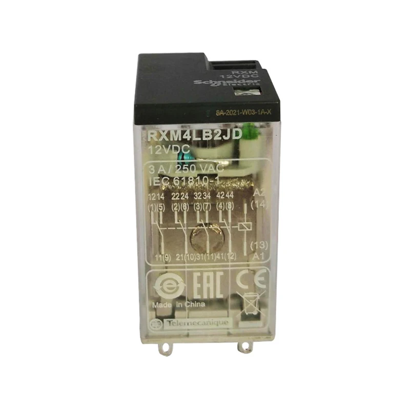 

RXM4LB2JD Miniature plug-in relay - Harmony RXM4L - 4 C/O - 12 V DC - 3 A - with LED